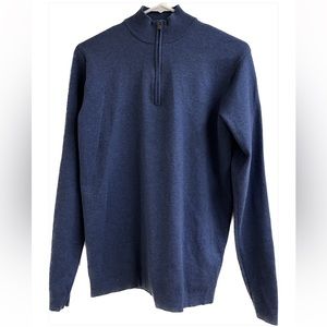 Peter Millar blue 3/4 Zipup long sleeve pullover sweater golf tennis old money